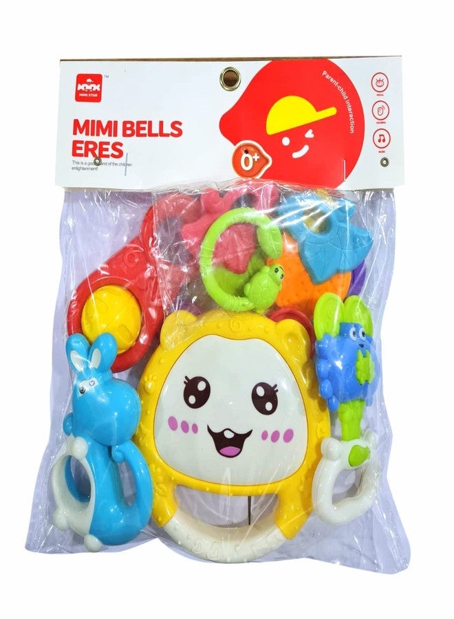 IndusBay® Cute Baby Rattles Toy for Infants - Set of 8pcs Rattles - Teether, Shaker, Spin Rattle, Grab, Musical Toy Set for Babies Toddlers Newborn, Multicolor - Image 5